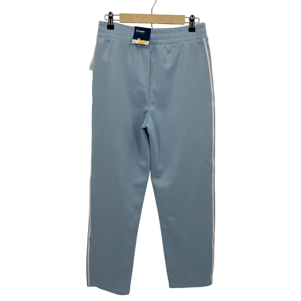 Old Navy Kids Blue High Rise Straight Full Length Track Pants Size M Side Stripe